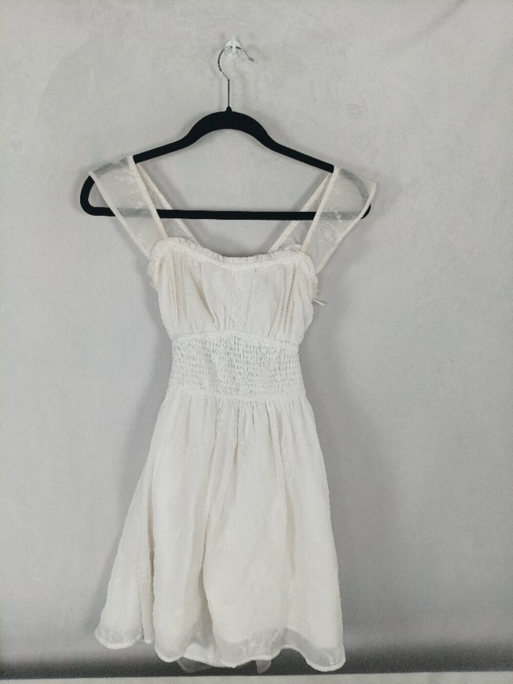 cottagecore HOLLISTER white lace tie mini dress